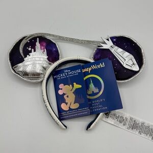 Disney Parks 50th Mickey Mouse Main Attraction Space Mountain Ears Headband NWT